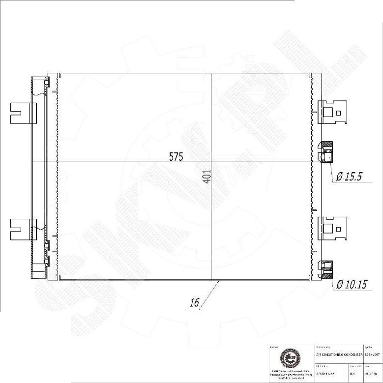Esen SKV 86SKV097 - Конденсатор кондиционера abcparts.ee