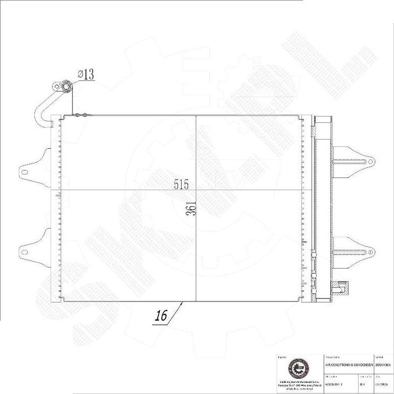 Esen SKV 86SKV004 - Конденсатор кондиционера abcparts.ee
