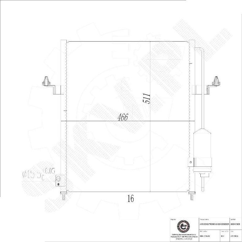 Esen SKV 86SKV305 - Конденсатор кондиционера abcparts.ee