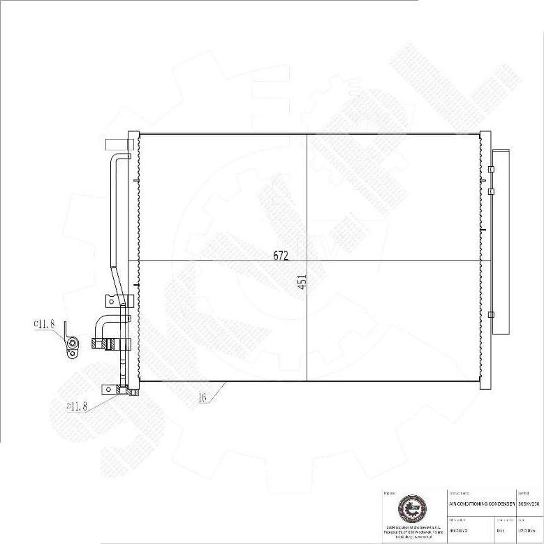 Esen SKV 86SKV250 - Конденсатор кондиционера abcparts.ee
