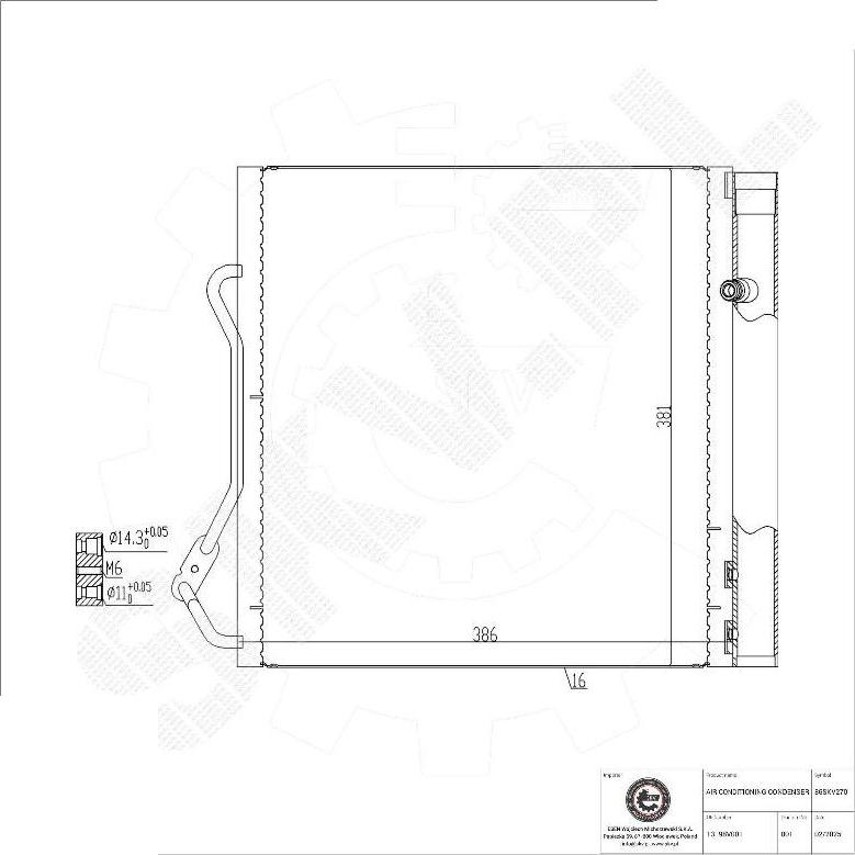 Esen SKV 86SKV270 - Конденсатор кондиционера abcparts.ee