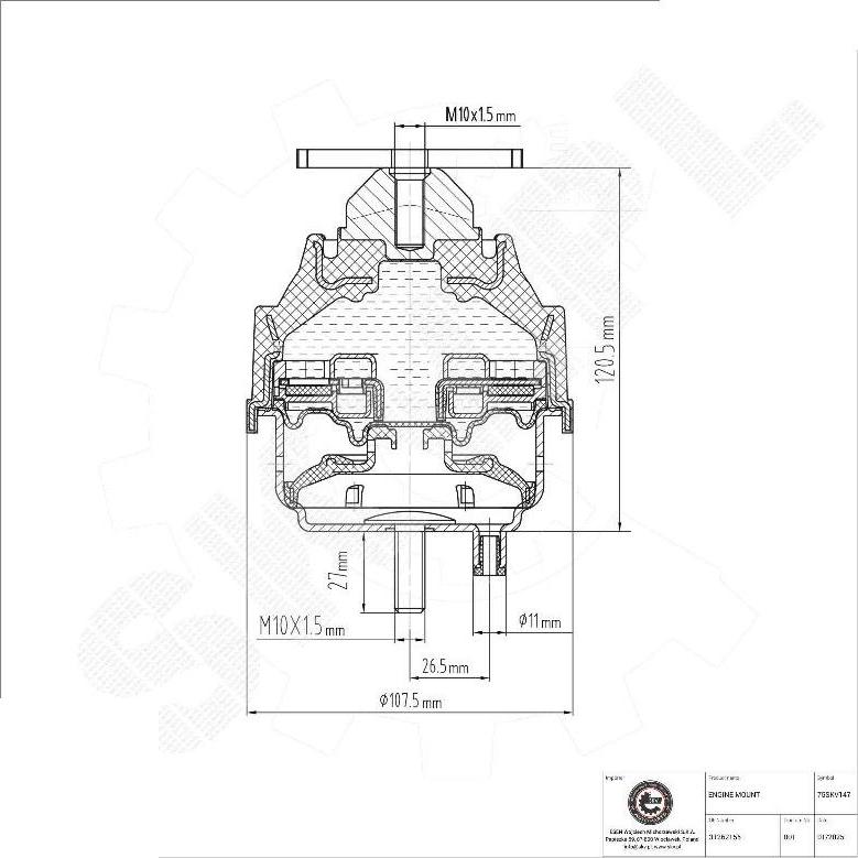 Esen SKV 75SKV147 - Подушка, опора, подвеска двигателя abcparts.ee