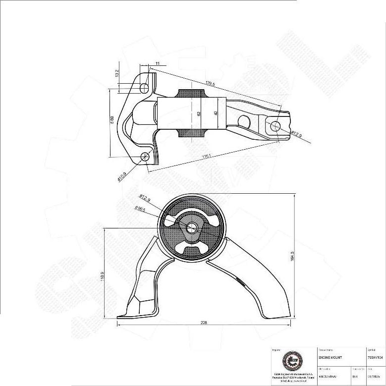 Esen SKV 75SKV104 - Подушка, опора, подвеска двигателя abcparts.ee