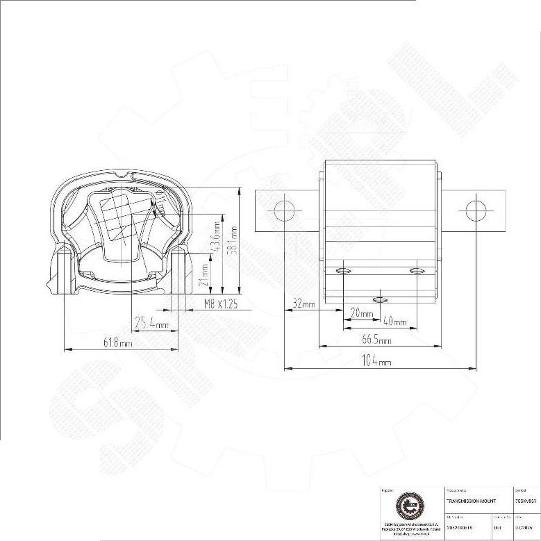 Esen SKV 75SKV831 - Подвеска, автоматическая коробка передач abcparts.ee