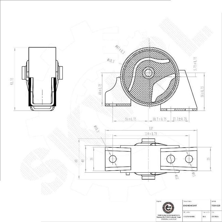 Esen SKV 75SKV229 - Подушка, опора, подвеска двигателя abcparts.ee