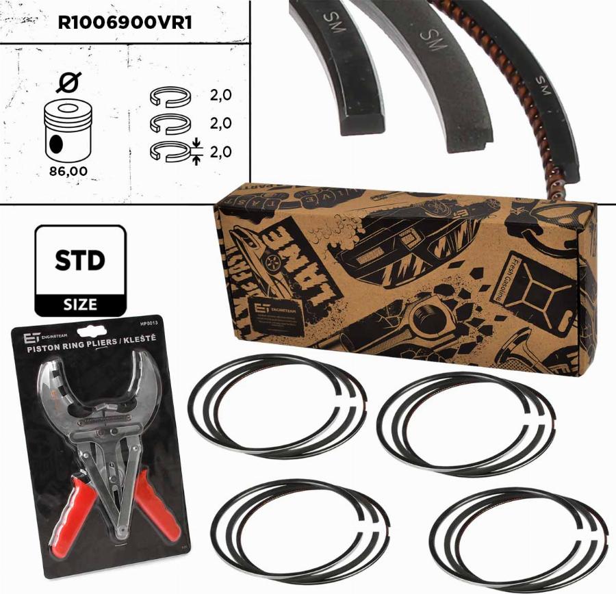 ET Engineteam R1006900VR1 - Комплект поршневых колец abcparts.ee