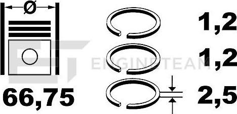ET Engineteam R1008925 - Комплект поршневых колец abcparts.ee