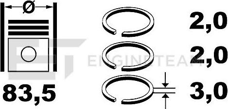 ET Engineteam R1002750 - Комплект поршневых колец abcparts.ee