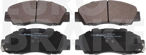 Eurobrake 5502229981 - Тормозные колодки, дисковые, комплект abcparts.ee