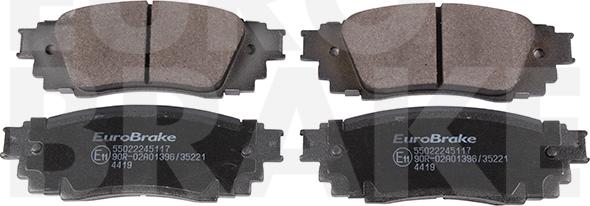 Eurobrake 55022245117 - Тормозные колодки, дисковые, комплект abcparts.ee