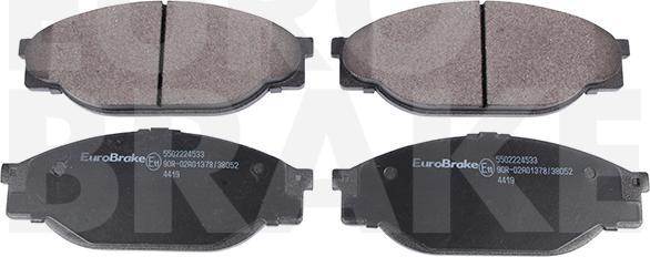 Eurobrake 5502224533 - Тормозные колодки, дисковые, комплект abcparts.ee