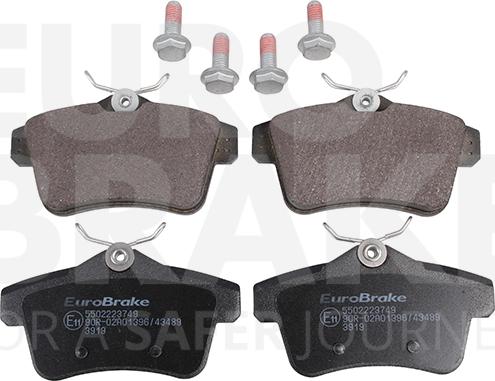 Eurobrake 5502223749 - Тормозные колодки, дисковые, комплект abcparts.ee