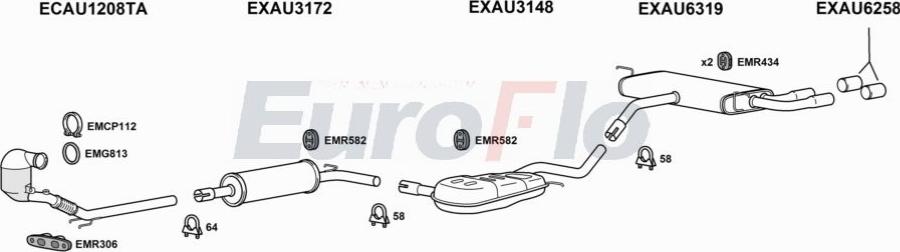 EuroFlo AUA320 5015B - Система выпуска ОГ abcparts.ee
