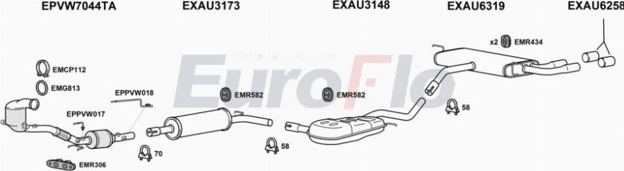 EuroFlo AUA320 5015C - Система выпуска ОГ abcparts.ee