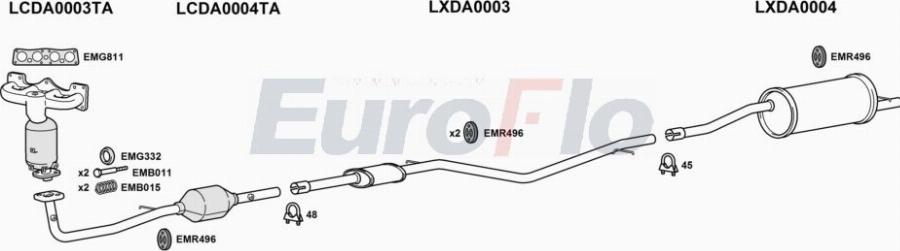 EuroFlo DALOG16 0702LHD - Система выпуска ОГ abcparts.ee