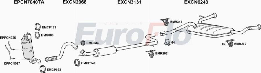 EuroFlo DSDS3C12 3009 - Система выпуска ОГ abcparts.ee
