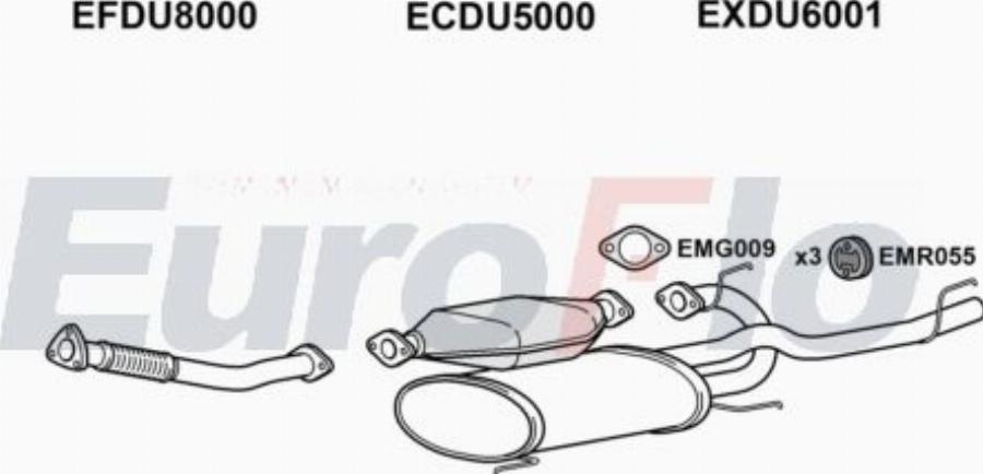EuroFlo DUHIJ10 6001A00 - Система выпуска ОГ abcparts.ee