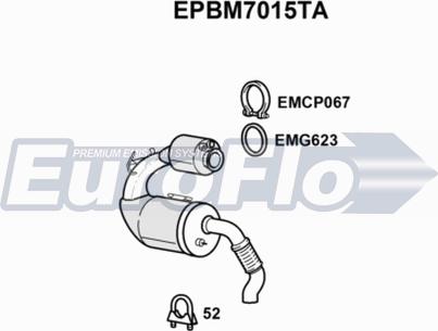 EuroFlo EPBM7015TA - Сажевый / частичный фильтр, система выхлопа ОГ abcparts.ee