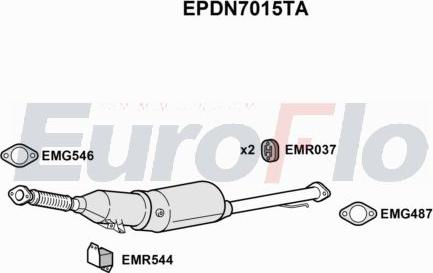 EuroFlo EPDN7015TA - Сажевый / частичный фильтр, система выхлопа ОГ abcparts.ee