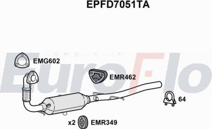 EuroFlo EPFD7051TA - Сажевый / частичный фильтр, система выхлопа ОГ abcparts.ee