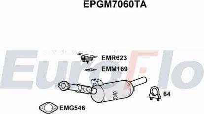 EuroFlo EPGM7060TA - Сажевый / частичный фильтр, система выхлопа ОГ abcparts.ee