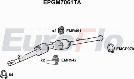EuroFlo EPGM7061TA - Сажевый / частичный фильтр, система выхлопа ОГ abcparts.ee
