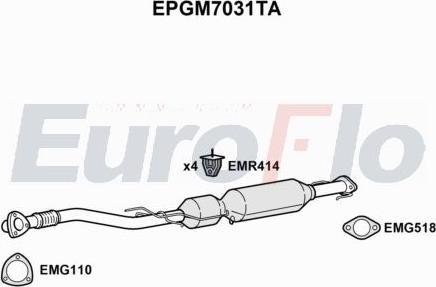 EuroFlo EPGM7031TA - Сажевый / частичный фильтр, система выхлопа ОГ abcparts.ee