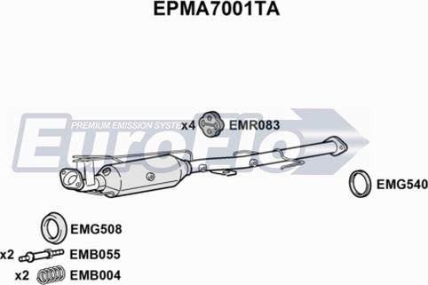 EuroFlo EPMA7001TA - Сажевый / частичный фильтр, система выхлопа ОГ abcparts.ee