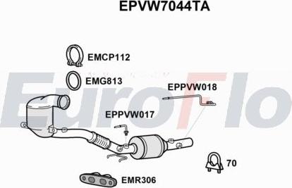 EuroFlo EPVW7044TA - Сажевый / частичный фильтр, система выхлопа ОГ abcparts.ee