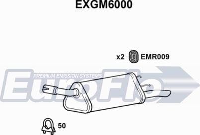 EuroFlo EXGM6000 - Глушитель выхлопных газов, конечный abcparts.ee