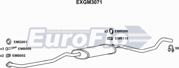 EuroFlo EXGM3071 - Средний глушитель выхлопных газов abcparts.ee