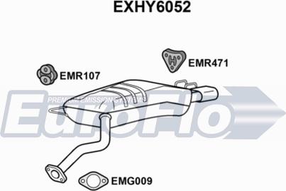 EuroFlo EXHY6052 - Глушитель выхлопных газов, конечный abcparts.ee
