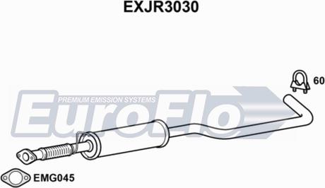 EuroFlo EXJR3030 - Средний глушитель выхлопных газов abcparts.ee
