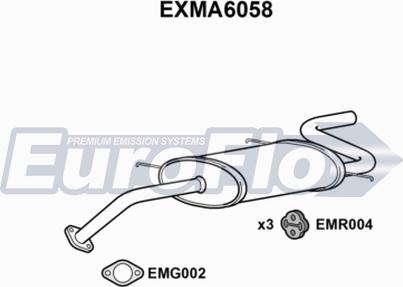 EuroFlo EXMA6058 - Глушитель выхлопных газов, конечный abcparts.ee