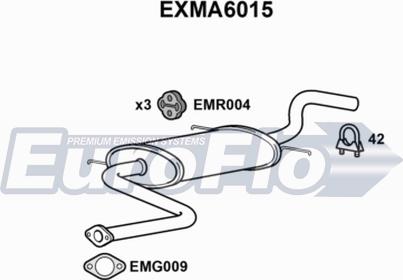 EuroFlo EXMA6015 - Глушитель выхлопных газов, конечный abcparts.ee