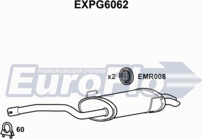 EuroFlo EXPG6062 - Глушитель выхлопных газов, конечный abcparts.ee