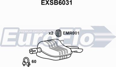 EuroFlo EXSB6031 - Глушитель выхлопных газов, конечный abcparts.ee