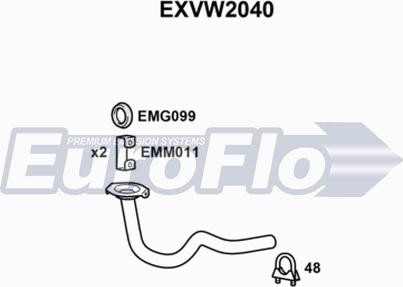 EuroFlo EXVW2040 - Труба выхлопного газа abcparts.ee
