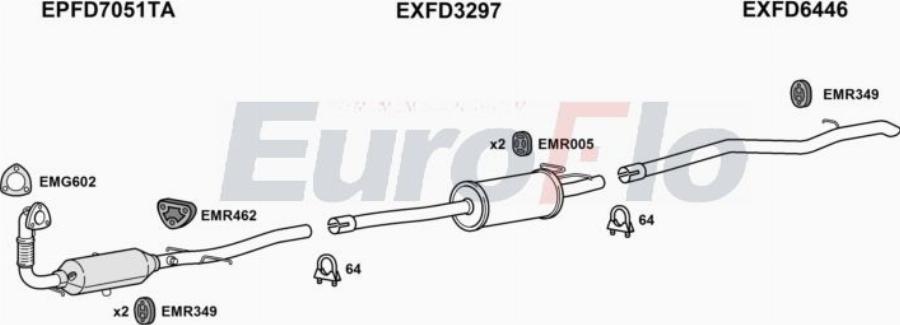 EuroFlo FDTOCU22D 6005A00 - Система выпуска ОГ abcparts.ee