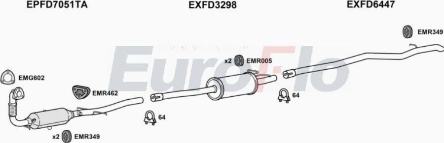 EuroFlo FDTOCU22D 6005E - Система выпуска ОГ abcparts.ee