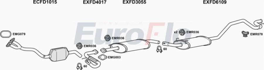 EuroFlo FDTRA20 7018A00 - Система выпуска ОГ abcparts.ee