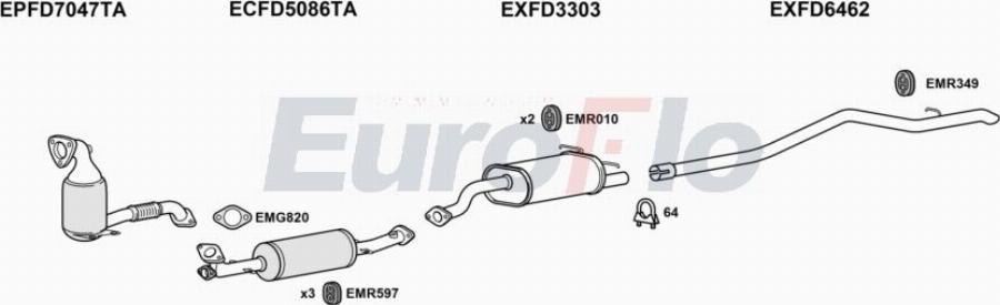 EuroFlo FDTRA22D 7055Q - Система выпуска ОГ abcparts.ee