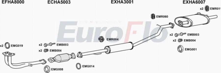 EuroFlo HACRV20 3001A00 - Система выпуска ОГ abcparts.ee
