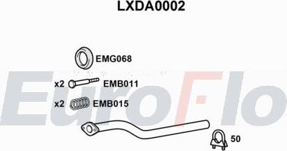 EuroFlo LXDA0002 - Труба выхлопного газа abcparts.ee
