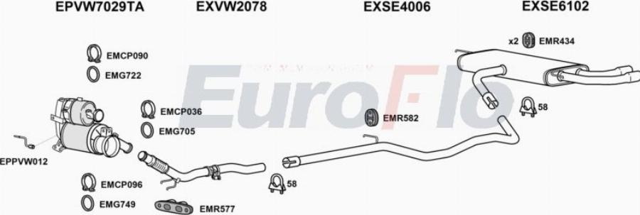 EuroFlo SELEO20D 3001D - Система выпуска ОГ abcparts.ee