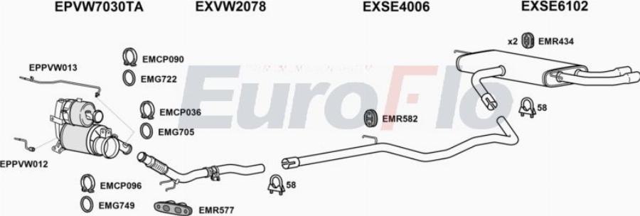 EuroFlo SELEO20D 3001H - Система выпуска ОГ abcparts.ee