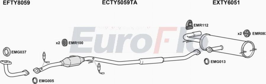 EuroFlo TYRAV18 3001A00 - Система выпуска ОГ abcparts.ee