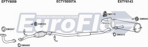 EuroFlo TYRAV18 3001B - Система выпуска ОГ abcparts.ee