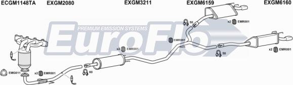 EuroFlo VLVEC22 1008B - Система выпуска ОГ abcparts.ee