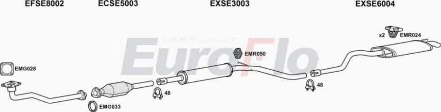 EuroFlo VWCAD19D 7001A00 - Система выпуска ОГ abcparts.ee
